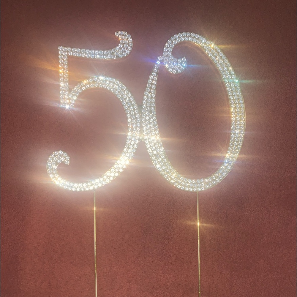 50 birthday or anniversary cake topper and birthday guest book